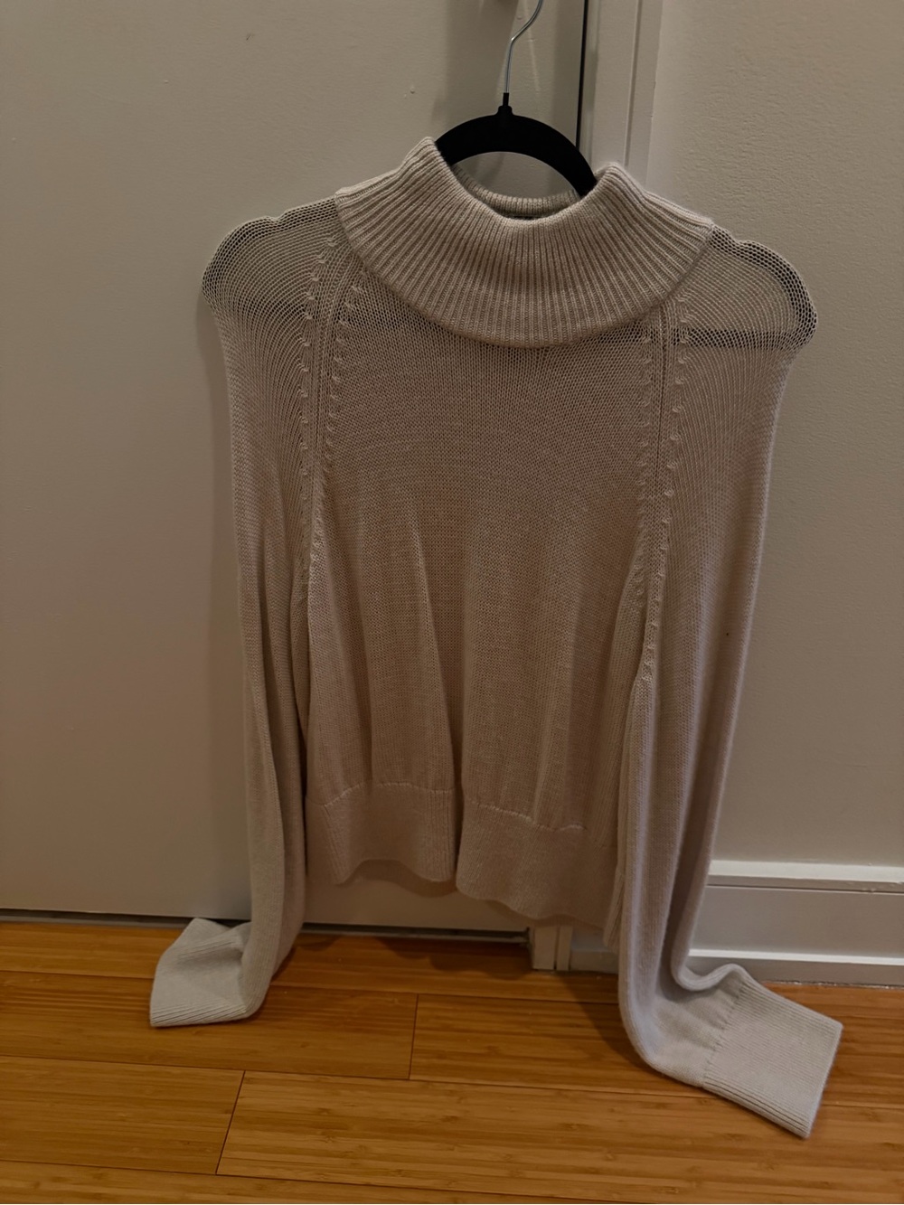 Quince Cream Ribbed Turtleneck Sweater